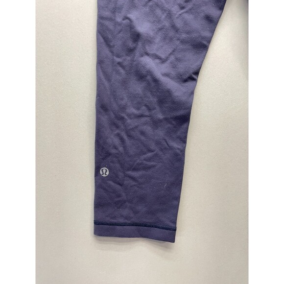 Lululemon Wunder Under Crop Leggings Women’s Size 4 Blue Gray Mid Rise Yoga - Picture 4 of 7